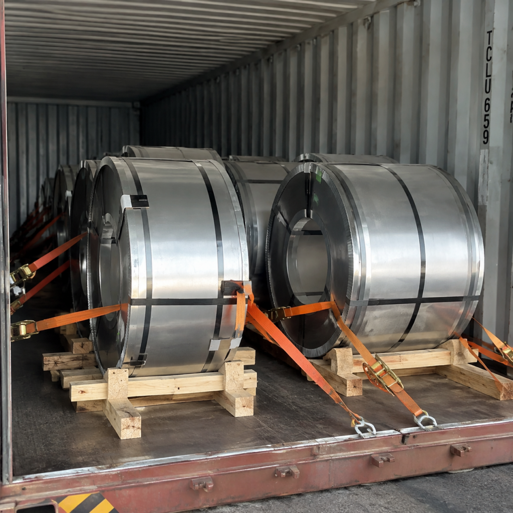 Container Lifts Loading Steel Coils in Containers: Lashing & Dunnage Guide